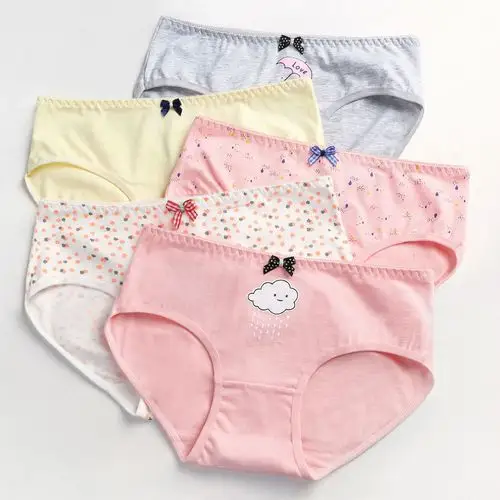 俞兆林女童三角内裤纯中大童学生青少年初中女孩儿童短裤 5条小颈鹿 l