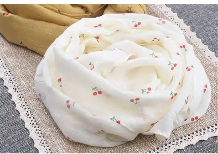 婴儿宝宝外出防风盖纱巾女男童冬夏薄款樱桃小孩丝巾围脖军绿色儿童