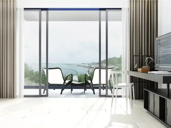 家有阳台的看看咯家庭阳台玻璃推拉门效果图防尘又美观