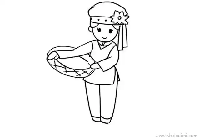 保安族服饰儿童画怎么画 保安族服饰简笔画简单