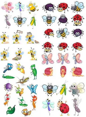 各种卡通昆虫矢量素材