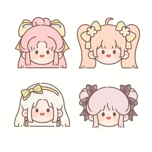 q版人物头像小合集 蝴蝶结女孩