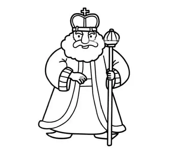 威严的国王简笔画怎么画步骤教程