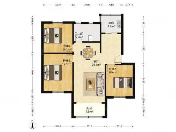 【多图】保利城(一期),城东租房,保利城精装自住好房 家具家电齐全 三