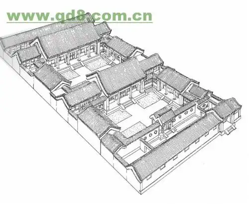 国子监学府旁三进式四合院套房设计独立入户车库