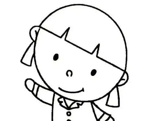 拿福字的娃娃画简笔画