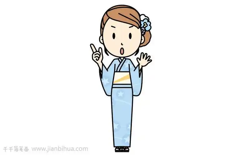 简笔画人物日本鬼子和服女人简笔画和服女人简笔画内容包含相关人物简