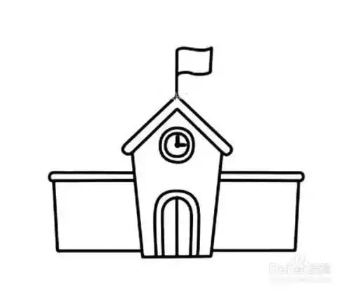 再画上时钟和大门