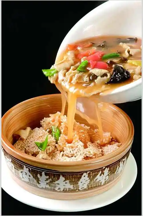 锅巴肉片餐饮摄影图片