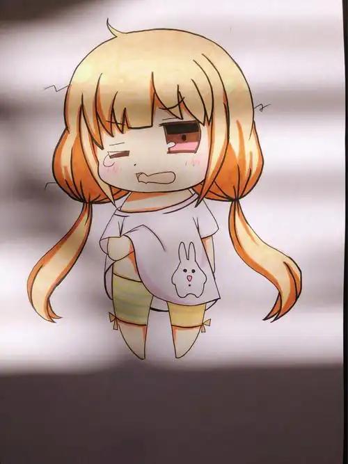 q版动漫人物临摹附线稿和上色步骤图