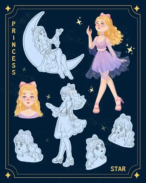 星星公主人物动态练习