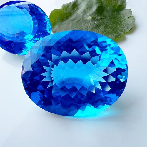 天然无优化尼泊尔帝王蓝大克拉托帕石裸石戒指耳钉吊坠支持复检