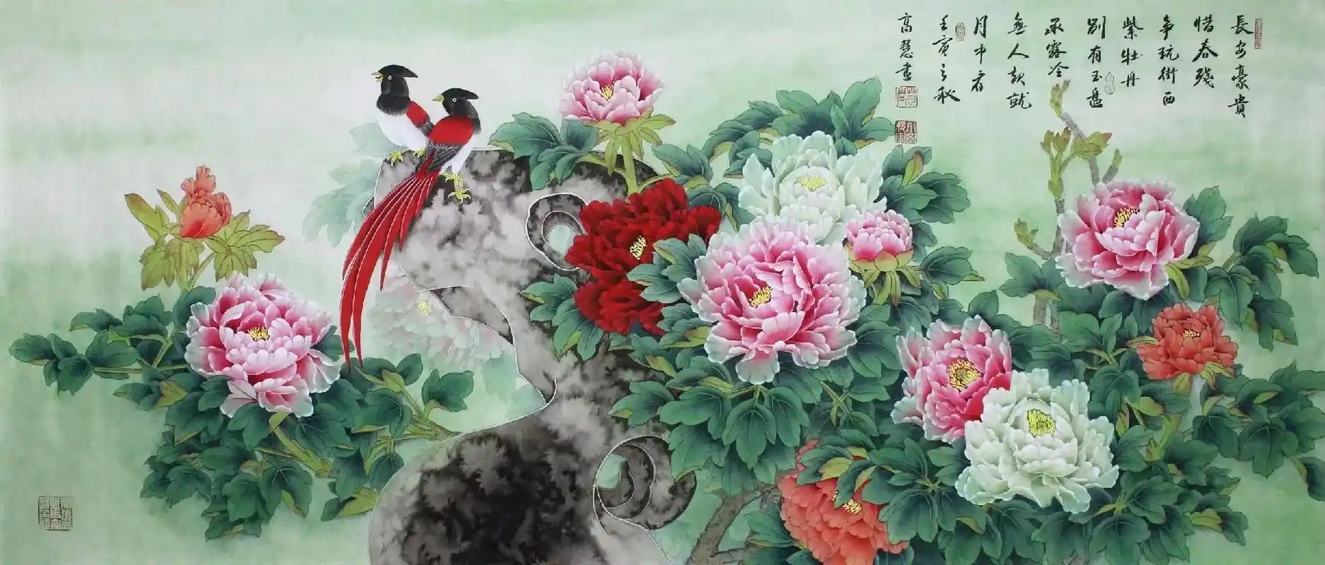 精品牡丹花开富贵锦上添花