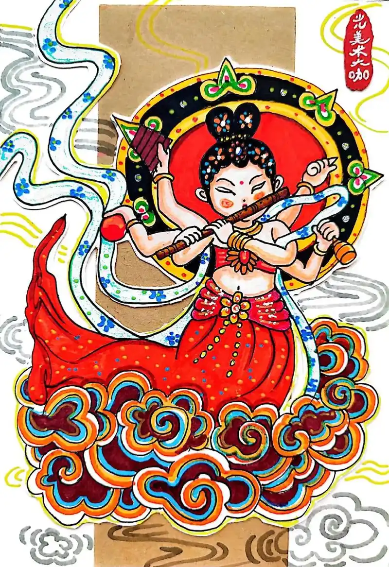 敦煌飞天.#美术课件ppt #美术老师 #创意儿童美术 #教 - 抖音