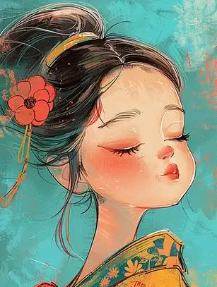 中国古代古典唯美古装美女手绘女子插画