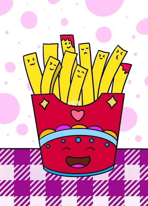 薯条简笔画可爱的小薯条儿童创意画