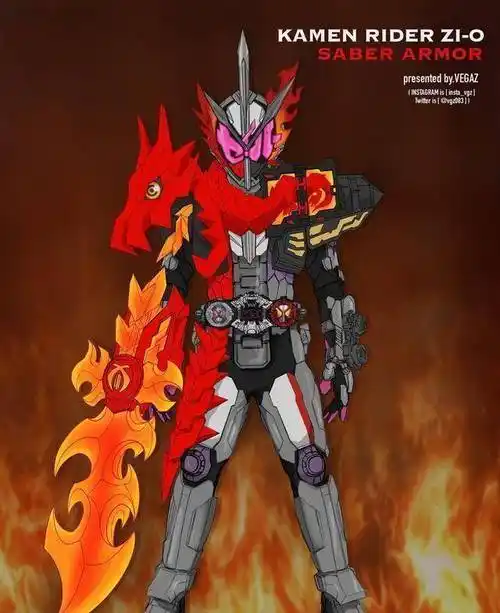 原创粉丝自制假面骑士时王saber装甲毫无违和感比原版更带感