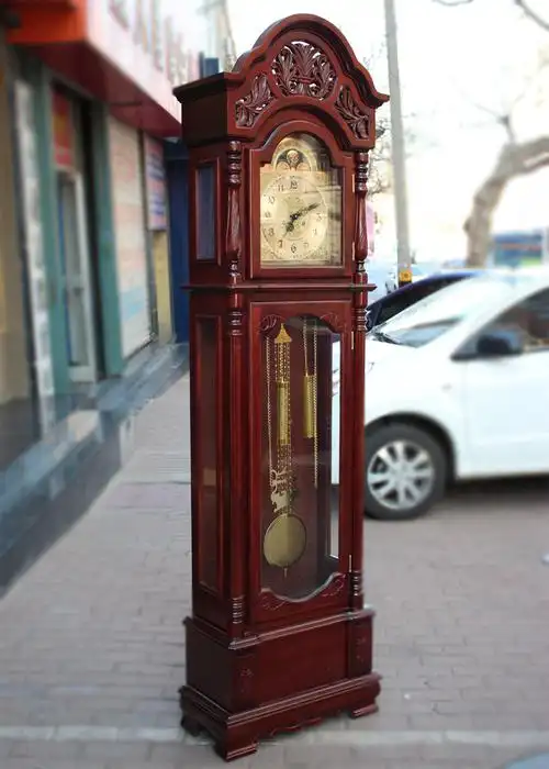 泓禾钟表/欧式客厅/创意实木/椴木立钟/手工雕刻落地钟