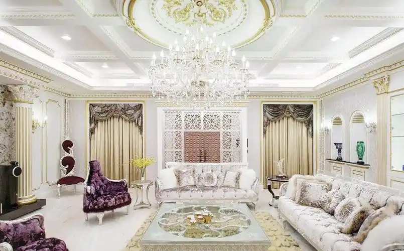 2021豪华欧式客厅吊顶装饰效果图