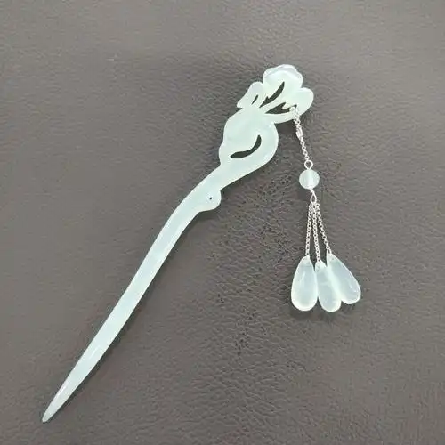 岫玉发簪古典玉簪子发钗悄头旗袍古装头饰中国风饰品