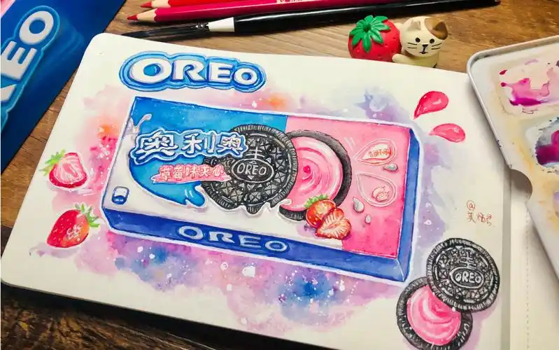 活动  【水彩零食系列】奥利奥草莓口味饼干