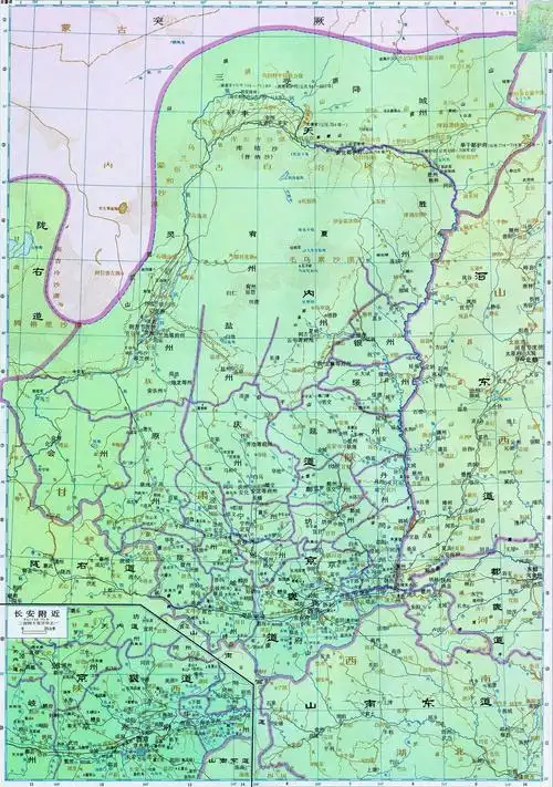 唐朝 京畿道,关内道地图