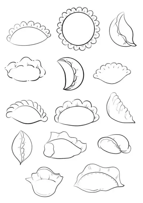 画个简笔画  #笔记灵感饺子简笔画,饺子绘画#冬至饺子  #procretee