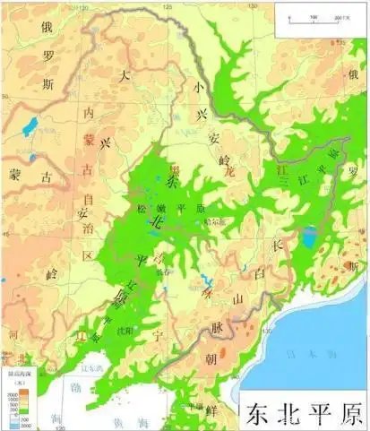图六 东北平原地形图