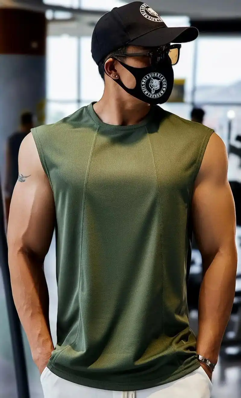 男款运动健身衣宽松速干坎肩背心