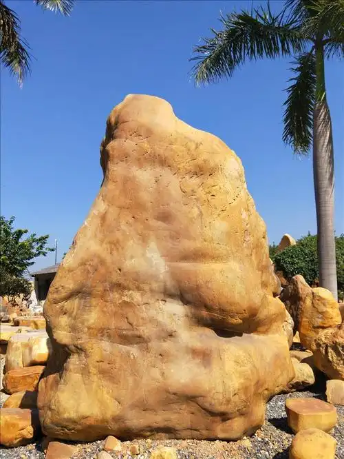 广东英德大型景观石 黄蜡石招牌门牌刻字石 园林石摆件石头