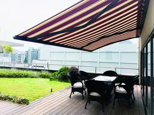 希旭智能半盒遮阳棚电动伸缩雨棚户外阳台别墅庭院家用自动伸缩式