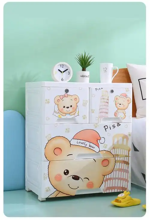 迪士尼同款卡通收纳柜子抽屉式加厚宝宝衣柜婴儿童玩具储物柜家用塑料