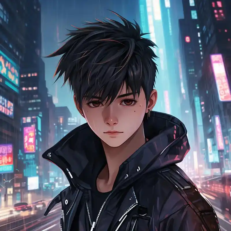 赛博朋克风99冷酷男生头像 想要独特又酷炫的头像吗?