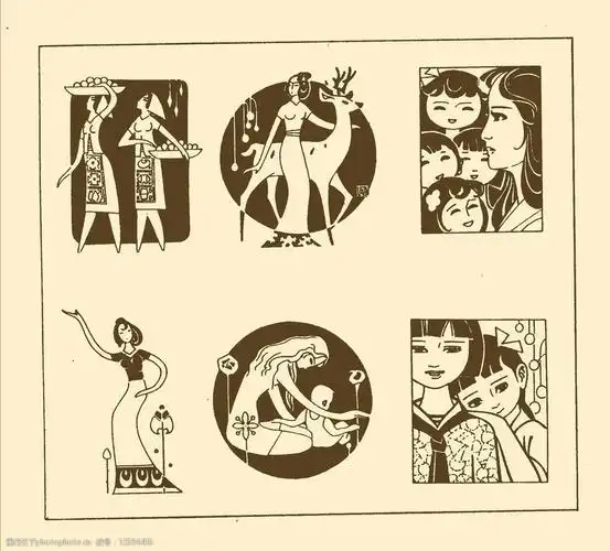 关键词:人物装饰画 人物 装饰画 装饰 图案 纹样 插话 psd分层素材 源