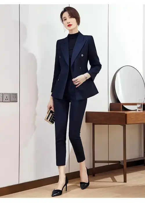 高档轻奢大牌品质秋季职业套装高端西装修身女职场气质西服正装面试