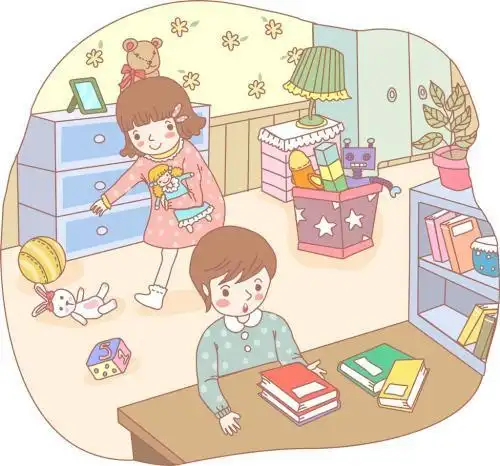 整理玩具简笔画卡通