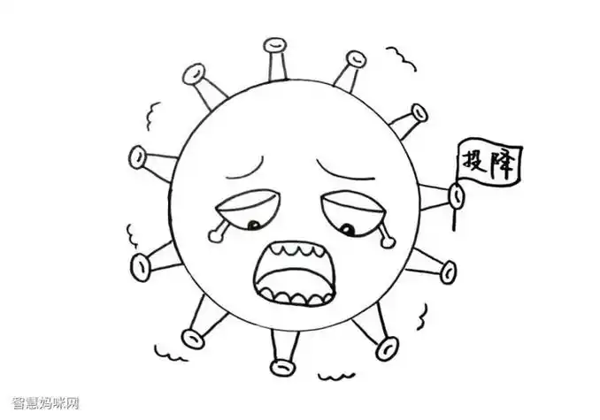 战胜肺炎病毒简笔画病毒的简笔画卡通 病毒的简笔画卡通怎么画武汉