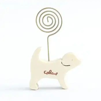 相片明信片小夹子居家实用擦玻璃工具 木质动物留言夹-小狗(2件起发)