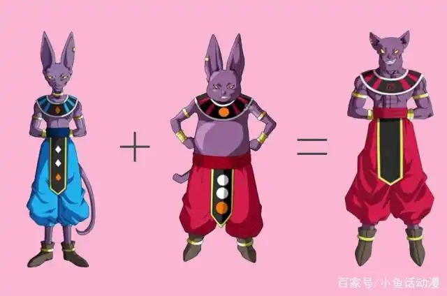 龙珠中的两位破坏神比鲁斯和象帕合体,诞生的人物肌肉感很强.