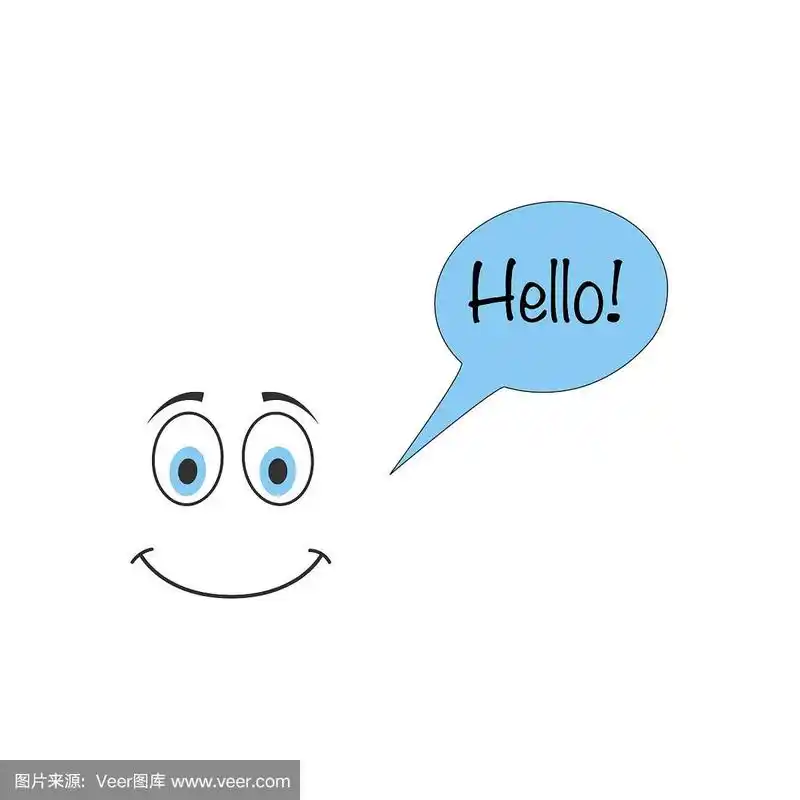 平面矢量hello表情符号图标符号符号符号来自现代表情收藏.
