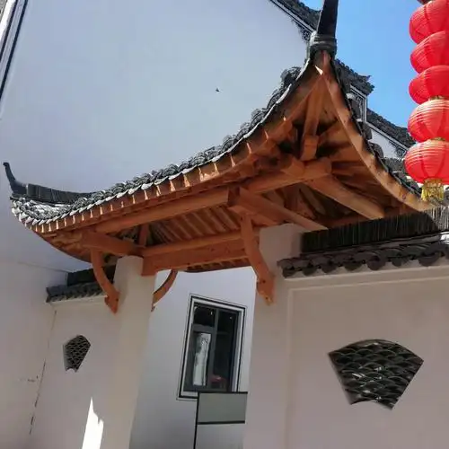 东阳木雕中式仿古木质屋檐 传统室内防潮木屋檐 实木古建假门头