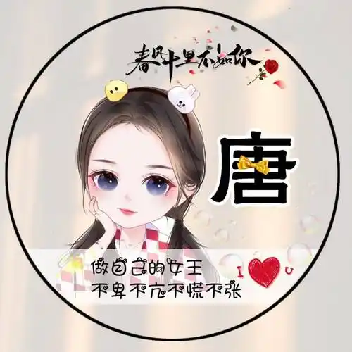 姓氏头像 做自己的女王 一组女生卡通姓氏头像_程序_按要求_模板