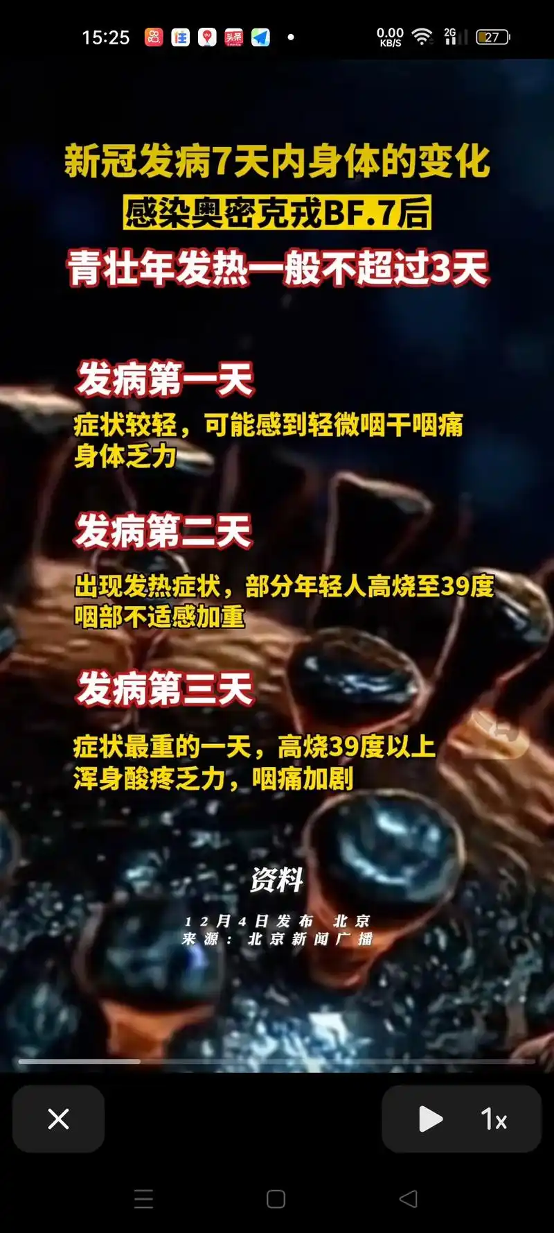 新冠肺炎发病一到七天的症状.