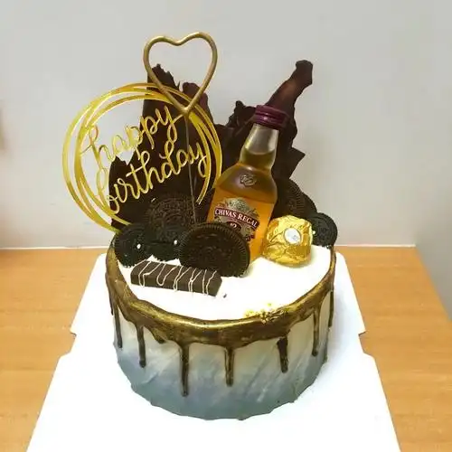 生日蛋糕洋酒摆件威士忌杰克丹尼派对装饰食用酒瓶迷你节日装扮用品