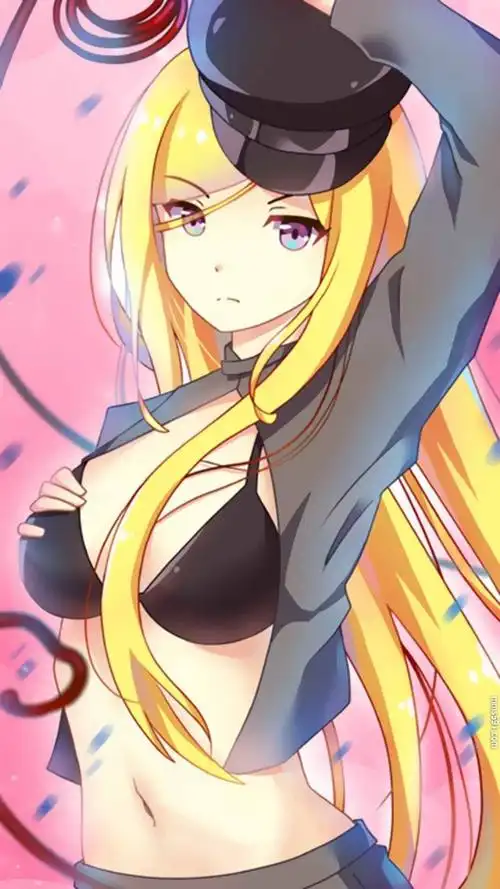 野良神最强武神威娜毘沙门天bishamon金色长发军装手机壁纸图片(10)