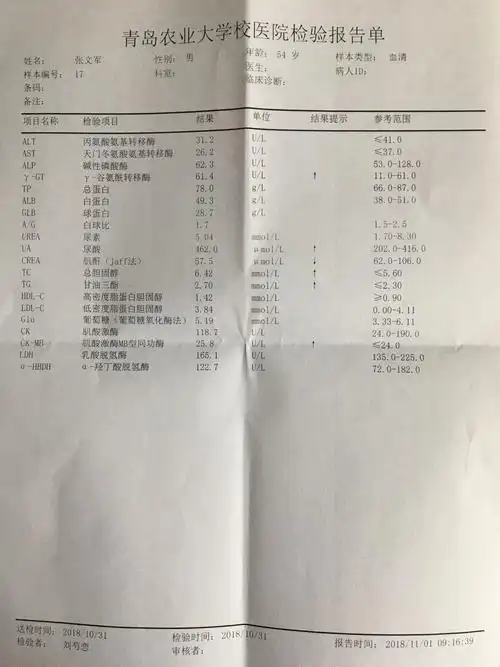 2018.10体检报告