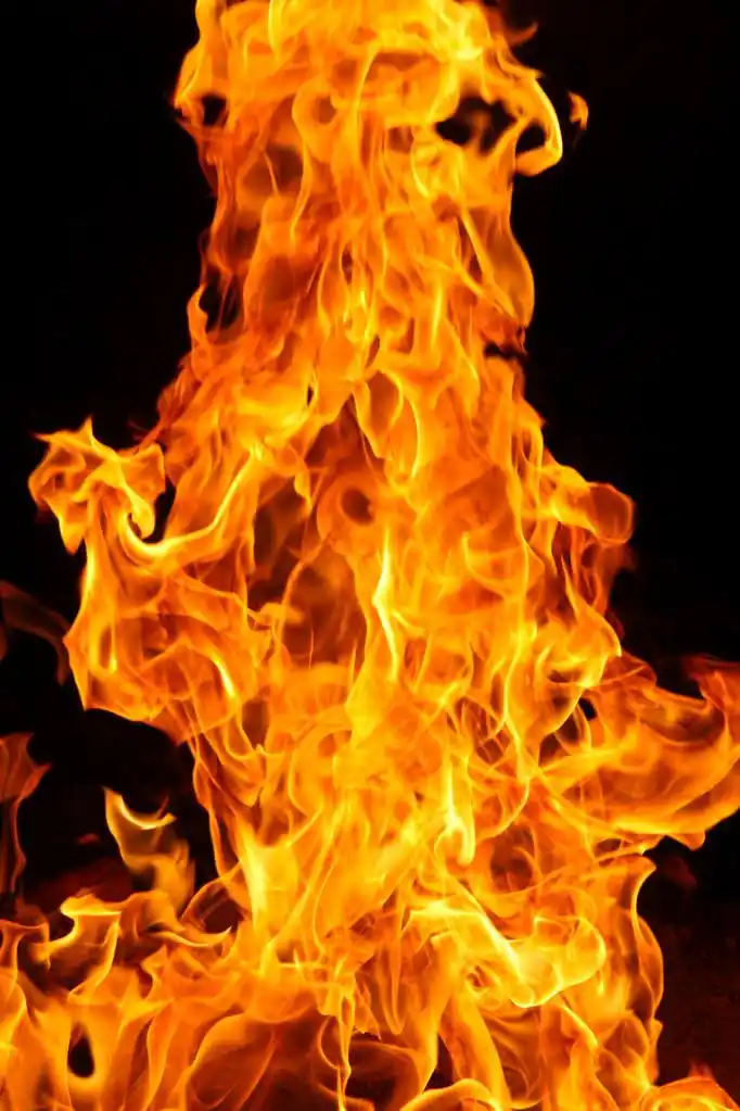 火或火焰详细信息,燃烧的火灾或黑色火焰