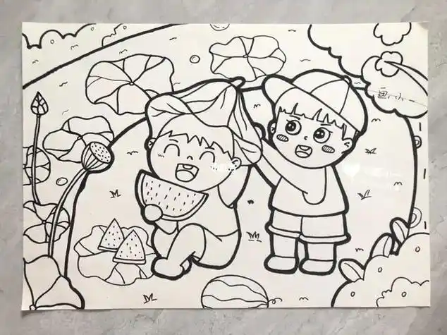 简笔画主题快乐的夏天
