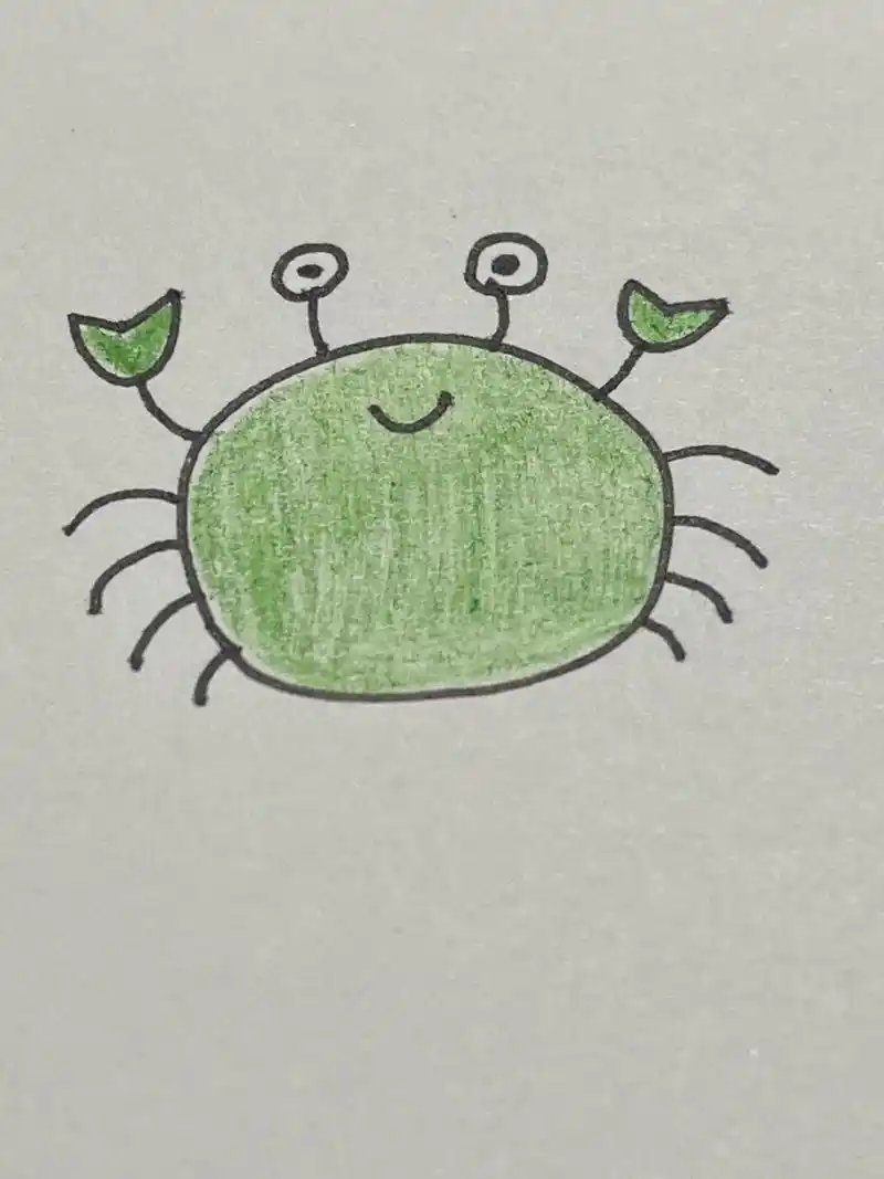 第75集,3～10岁简笔画//螃蟹02#一学就会的简笔画 # - 抖音