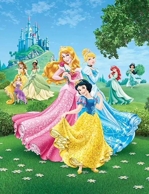 ag design ftdp 9012 迪士尼公主纸摄影壁纸,90 x 120 cm - 1 件 - 多